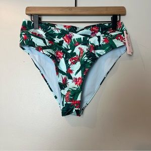 NWT Victoria's Secret High-Waist Cheeky Tropical Floral Print Bikini Bottoms L